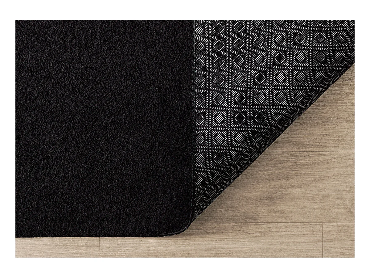 Tapijt kortpolig wasbaar antislip - Zwart - 120 cm Rond - RELAX