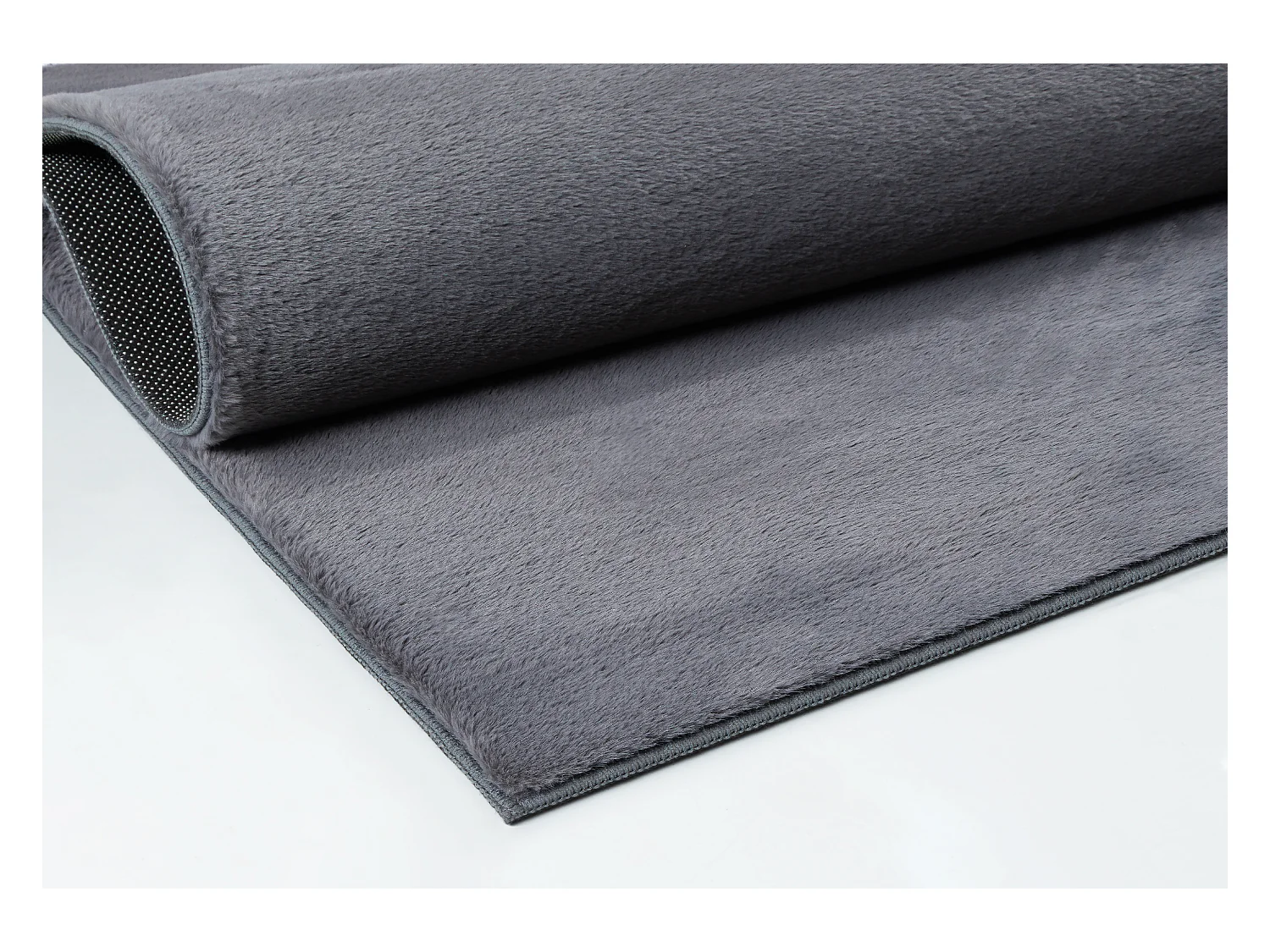 Tapijt imitatiebont zacht afwasbaar - Antraziet - 240 x 340 cm - COSY