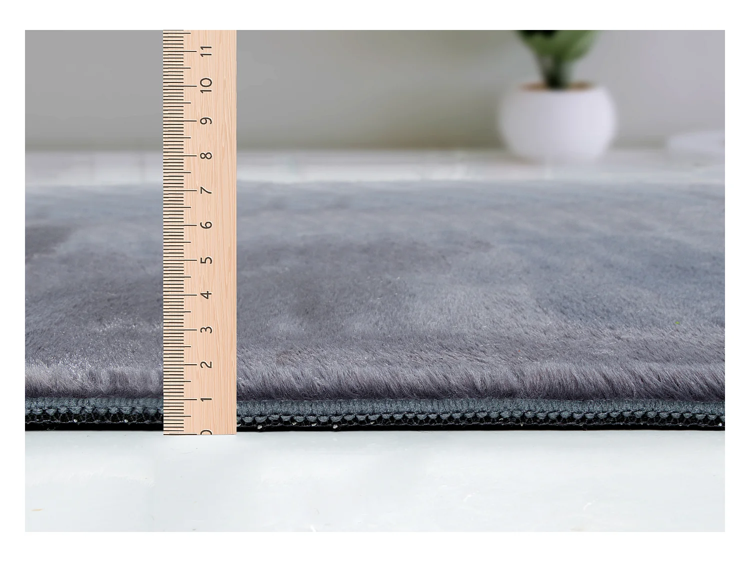 Tapijt imitatiebont zacht afwasbaar - Antraziet - 240 x 340 cm - COSY