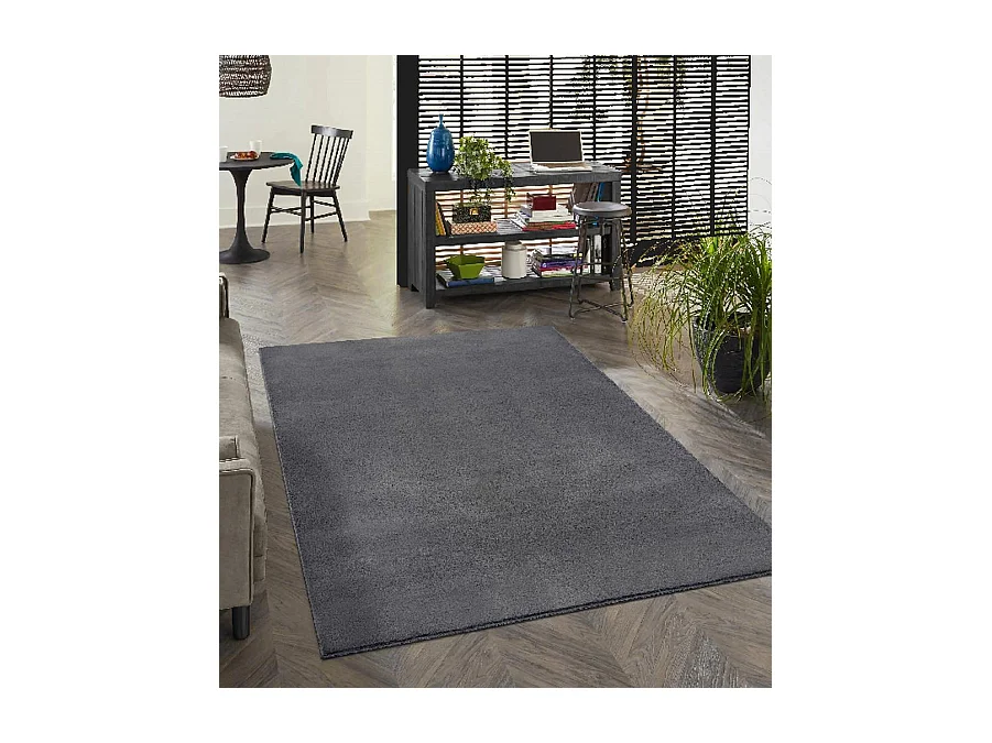 Teppich Kunstfell weich waschbar - Anthrazit - 240 x 340 cm - COSY