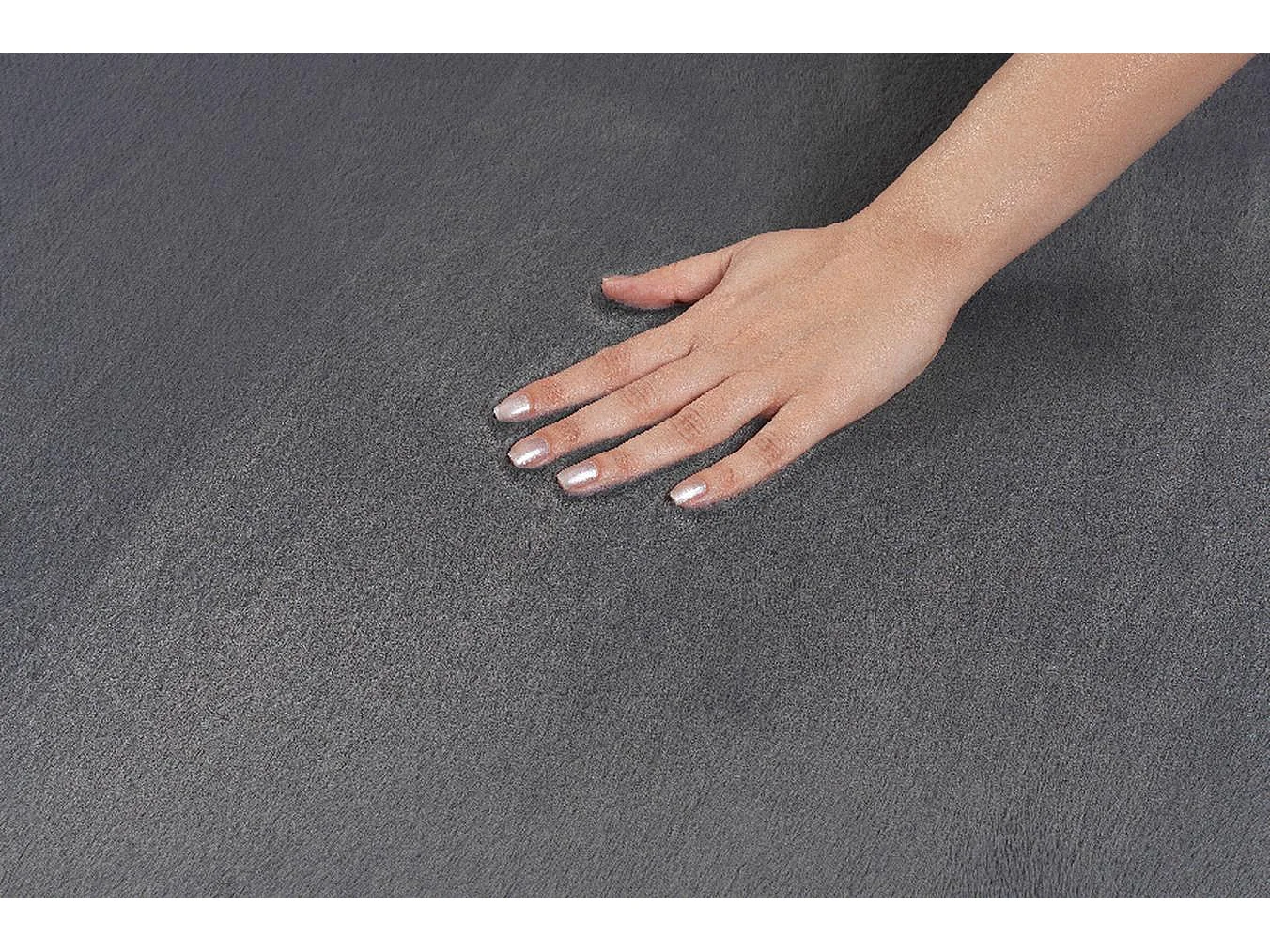 Tapijt imitatiebont zacht afwasbaar - Antraziet - 120 cm Rond - COSY