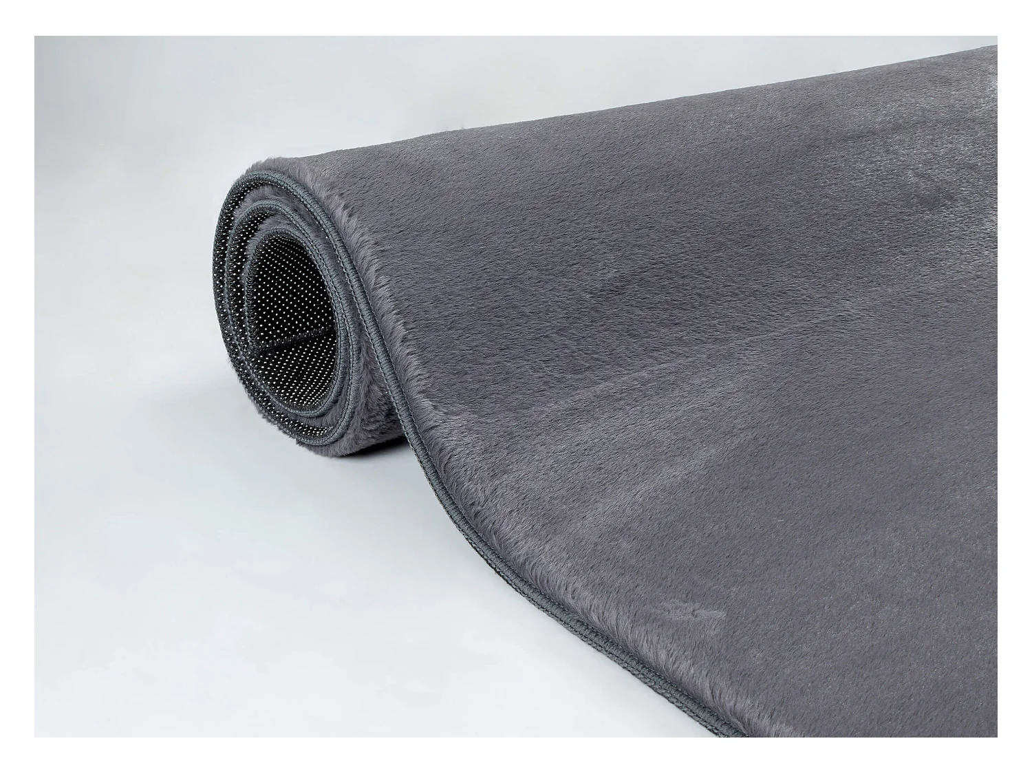 Tapijt imitatiebont zacht afwasbaar - Antraziet - 120 cm Rond - COSY