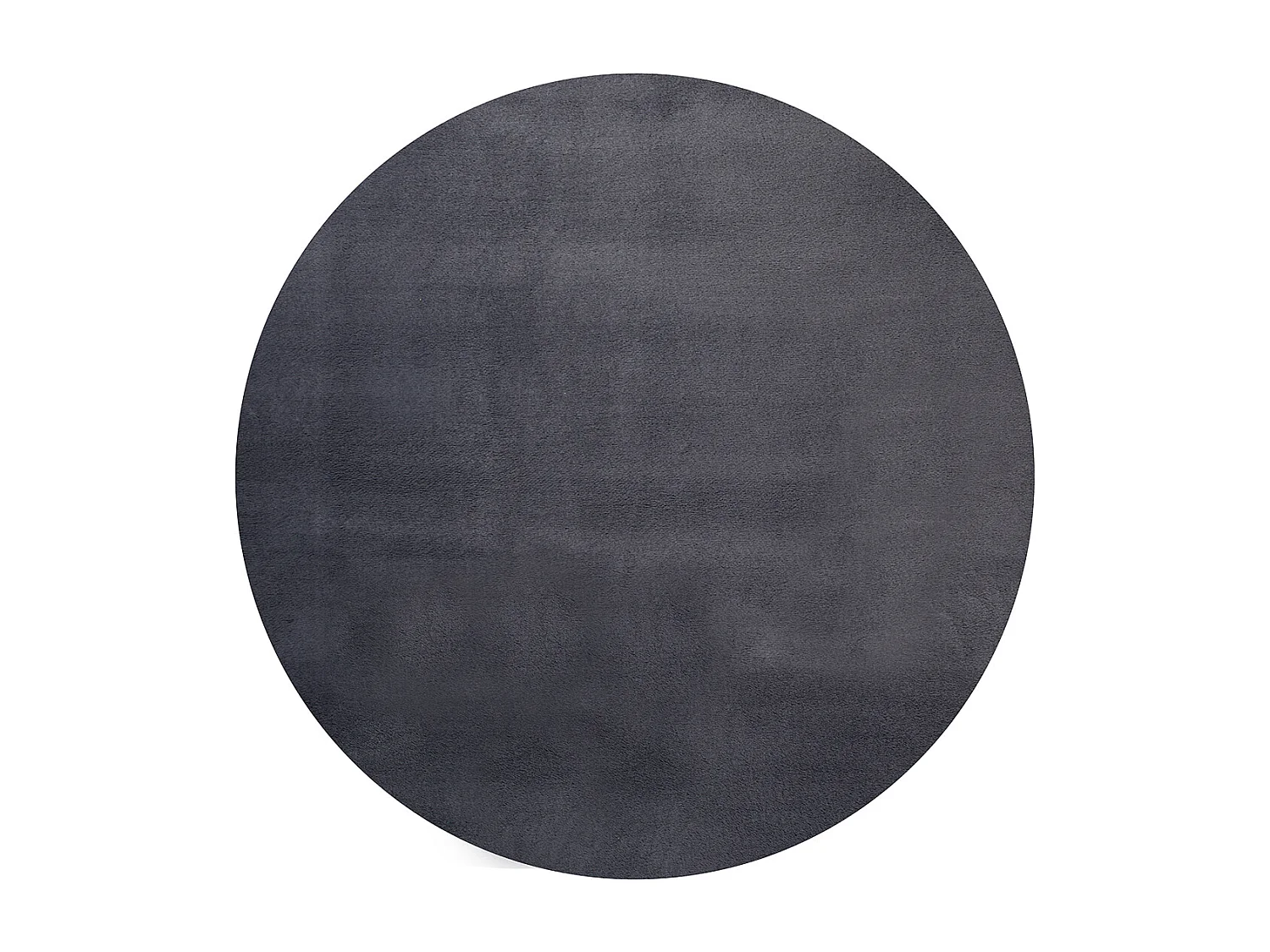 Tapis moderne fourrure chaud douillet lavable - Anthracite - 120 cm Ronde - COSY