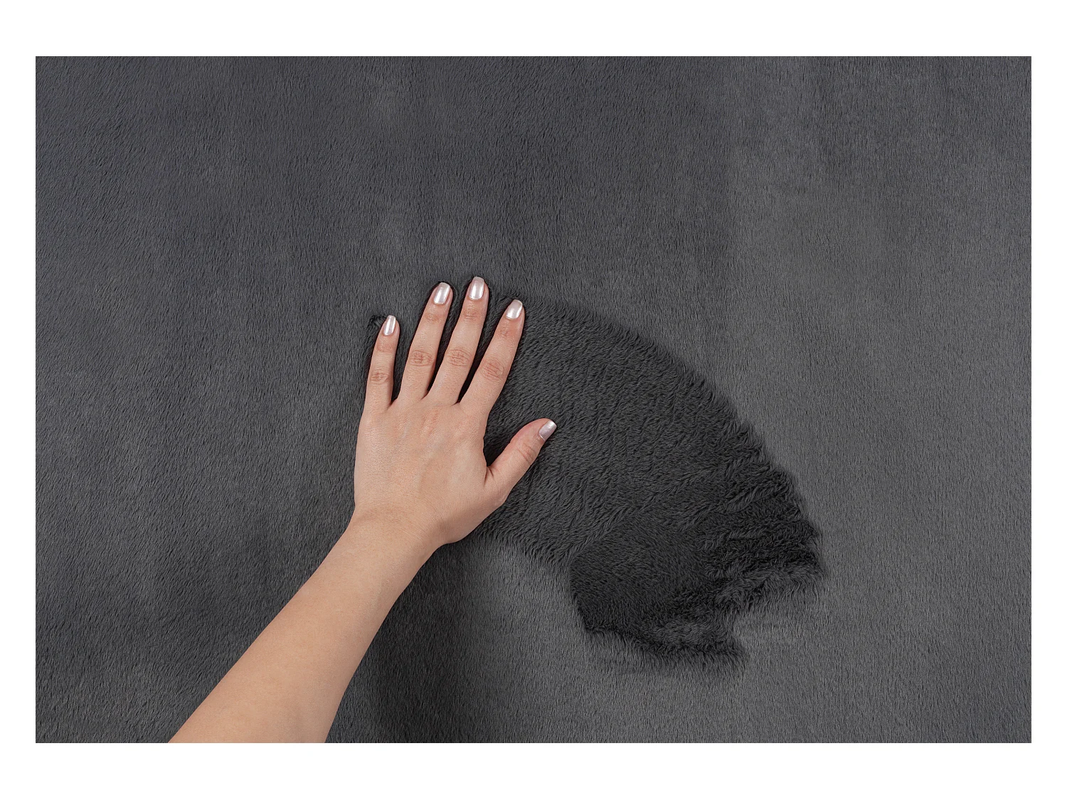 Tapijt imitatiebont zacht afwasbaar - Antraziet - 200 x 280 cm - COSY