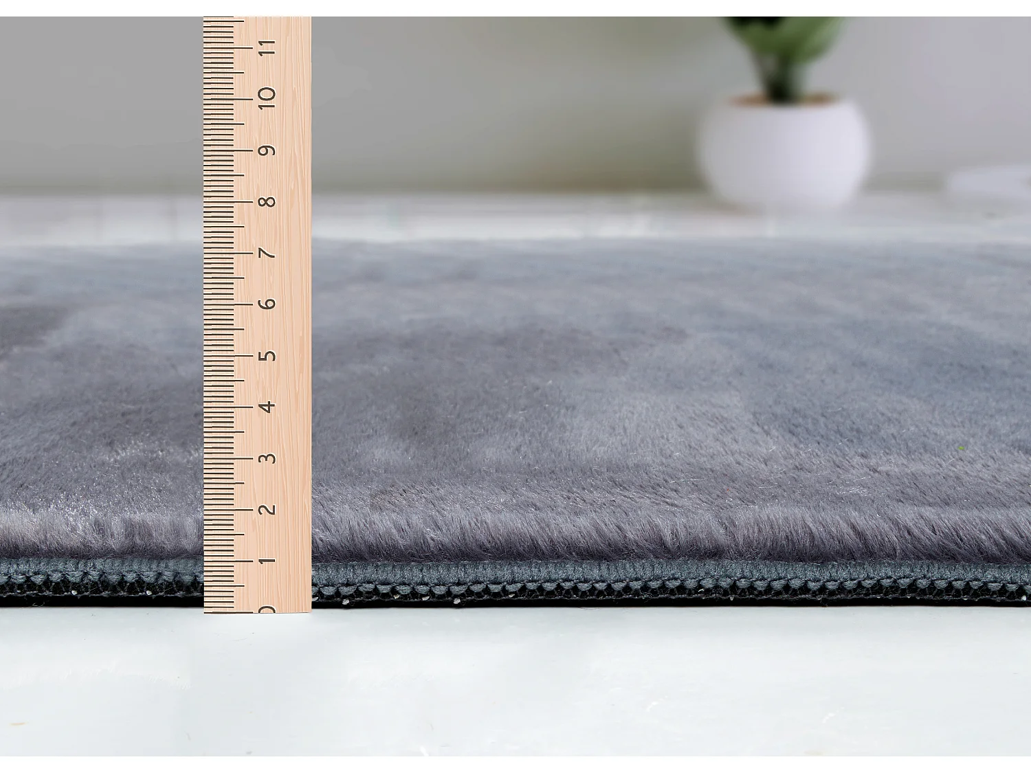 Tapis moderne fourrure chaud douillet lavable - Anthracite - 200 x 280 cm - COSY