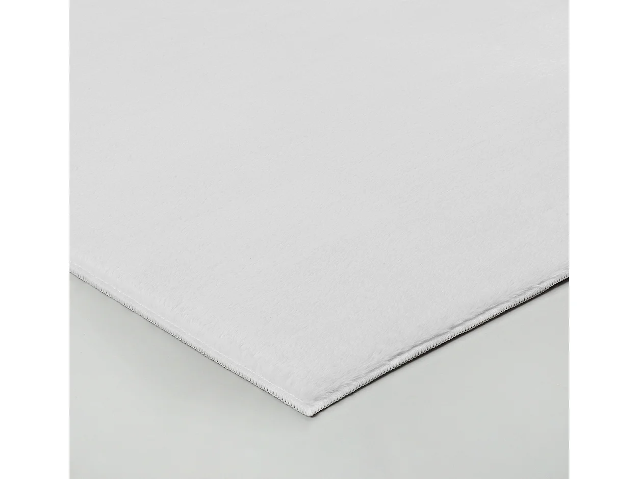 Tapis moderne fourrure chaud douillet lavable - Blanc - 140 x 200 cm - COSY