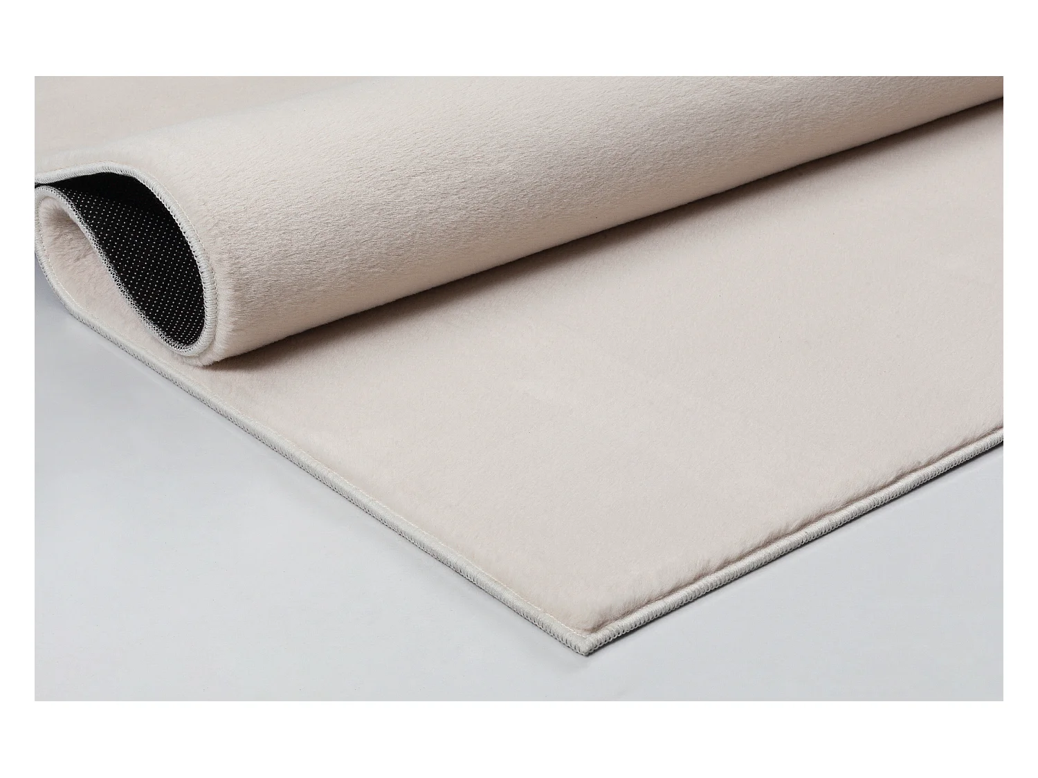 Tapijt imitatiebont zacht afwasbaar - Beige - 120 cm Rond - COSY