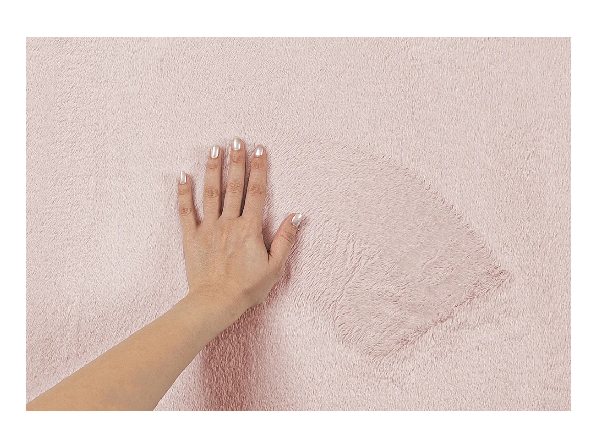 Tapis moderne fourrure chaud douillet lavable - Rose - 70 x 140 cm - COSY