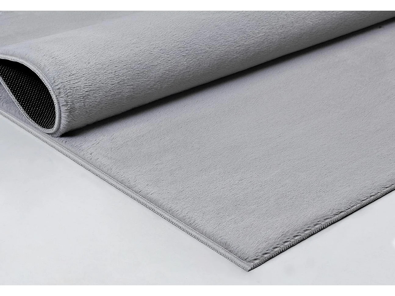 Tapis moderne fourrure chaud douillet lavable - Gris - 70 x 140 cm - COSY