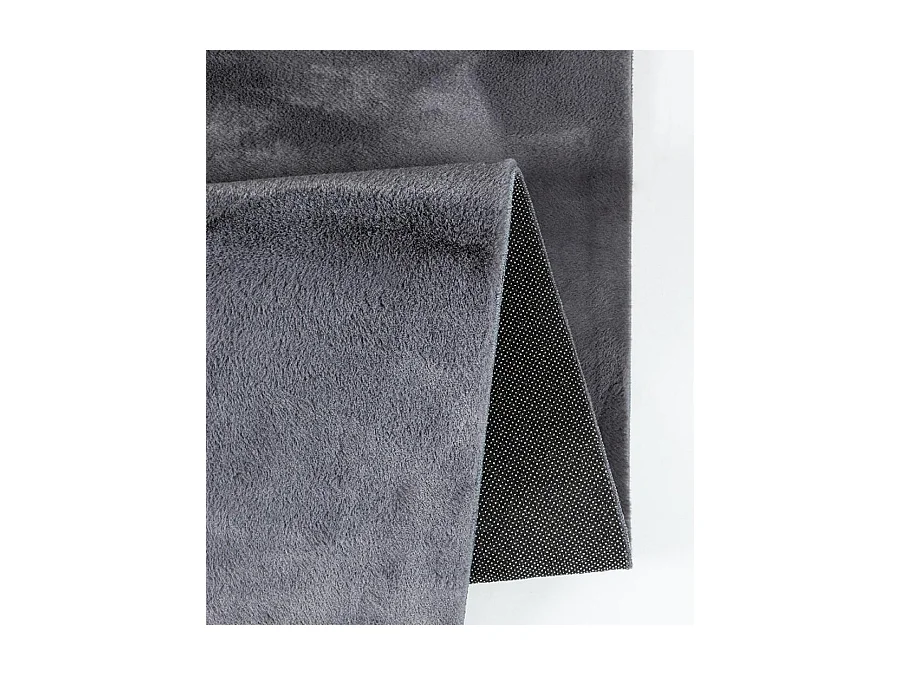 Tapijt imitatiebont zacht afwasbaar - Antraziet - 200 cm Rond - COSY