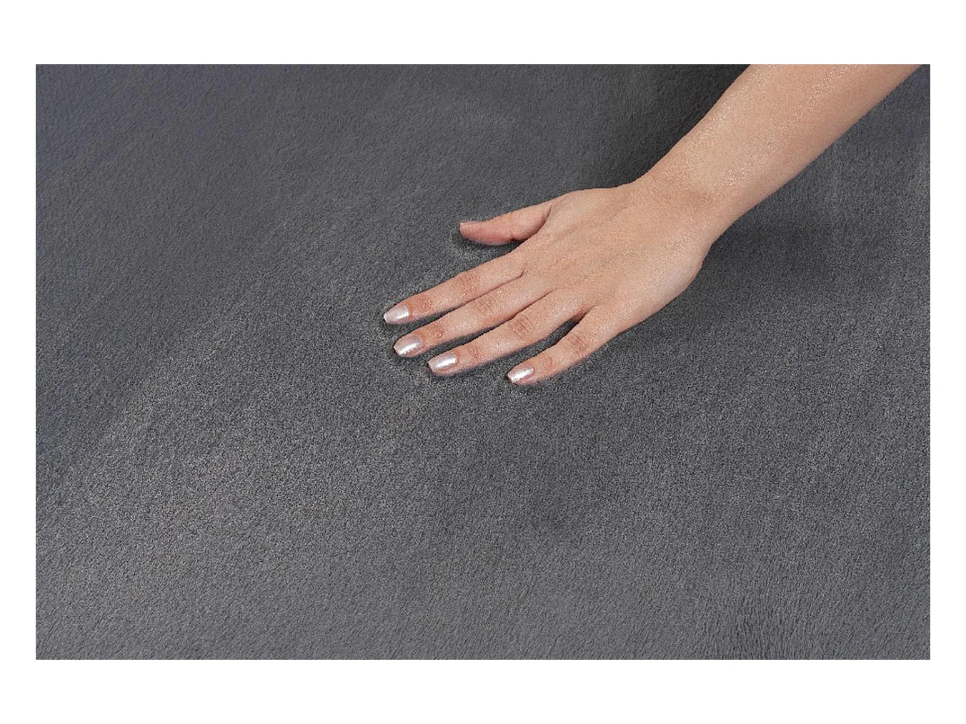 Tapijt imitatiebont zacht afwasbaar - Antraziet - 200 cm Rond - COSY