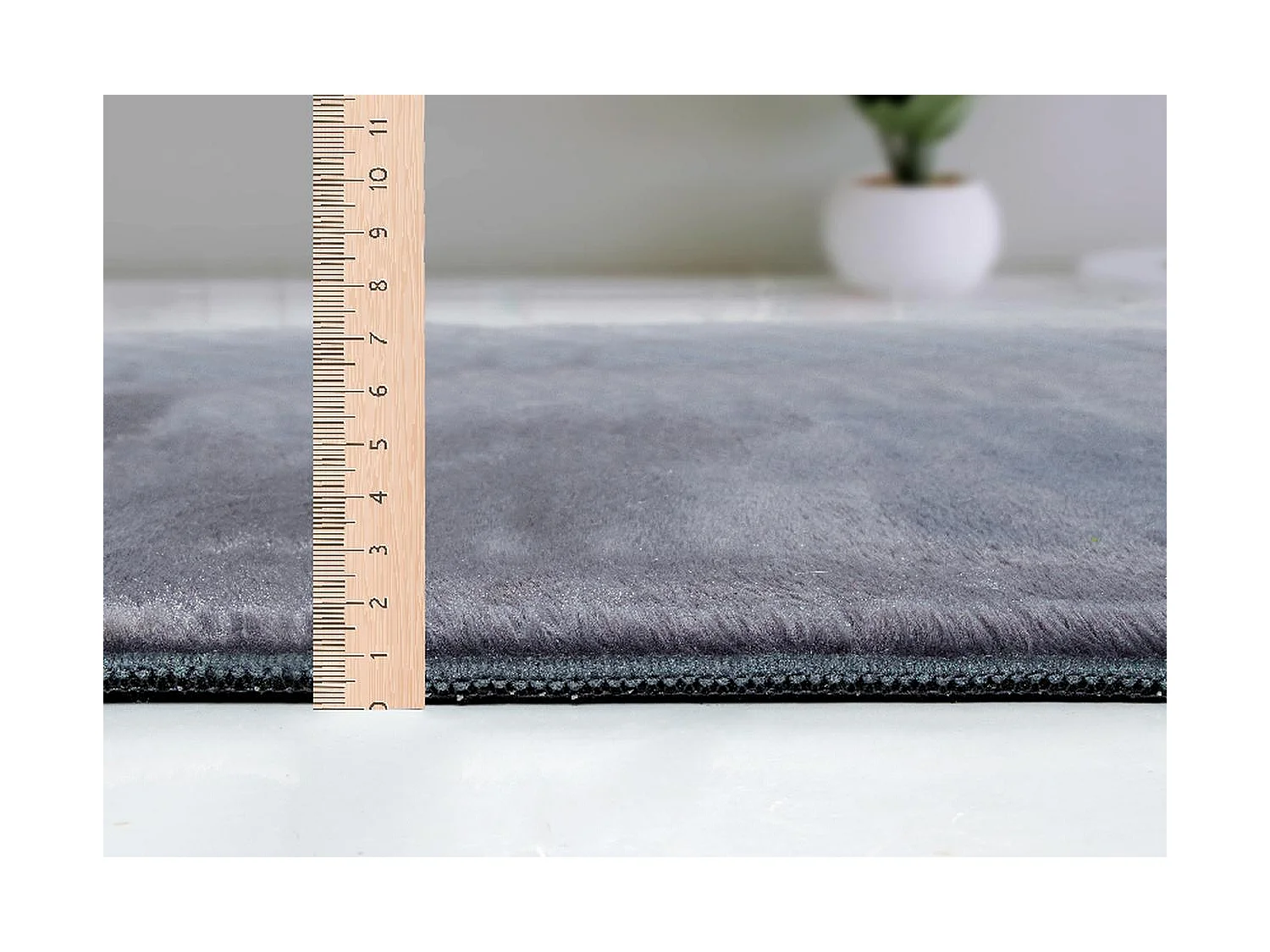 Tapijt imitatiebont zacht afwasbaar - Antraziet - 200 cm Rond - COSY