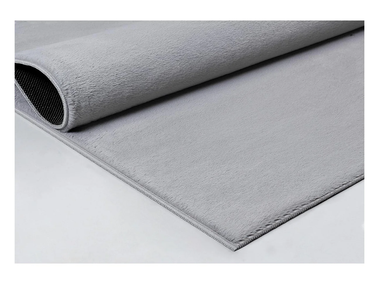 Tapis moderne fourrure chaud douillet lavable - Gris - 120 x 170 cm - COSY