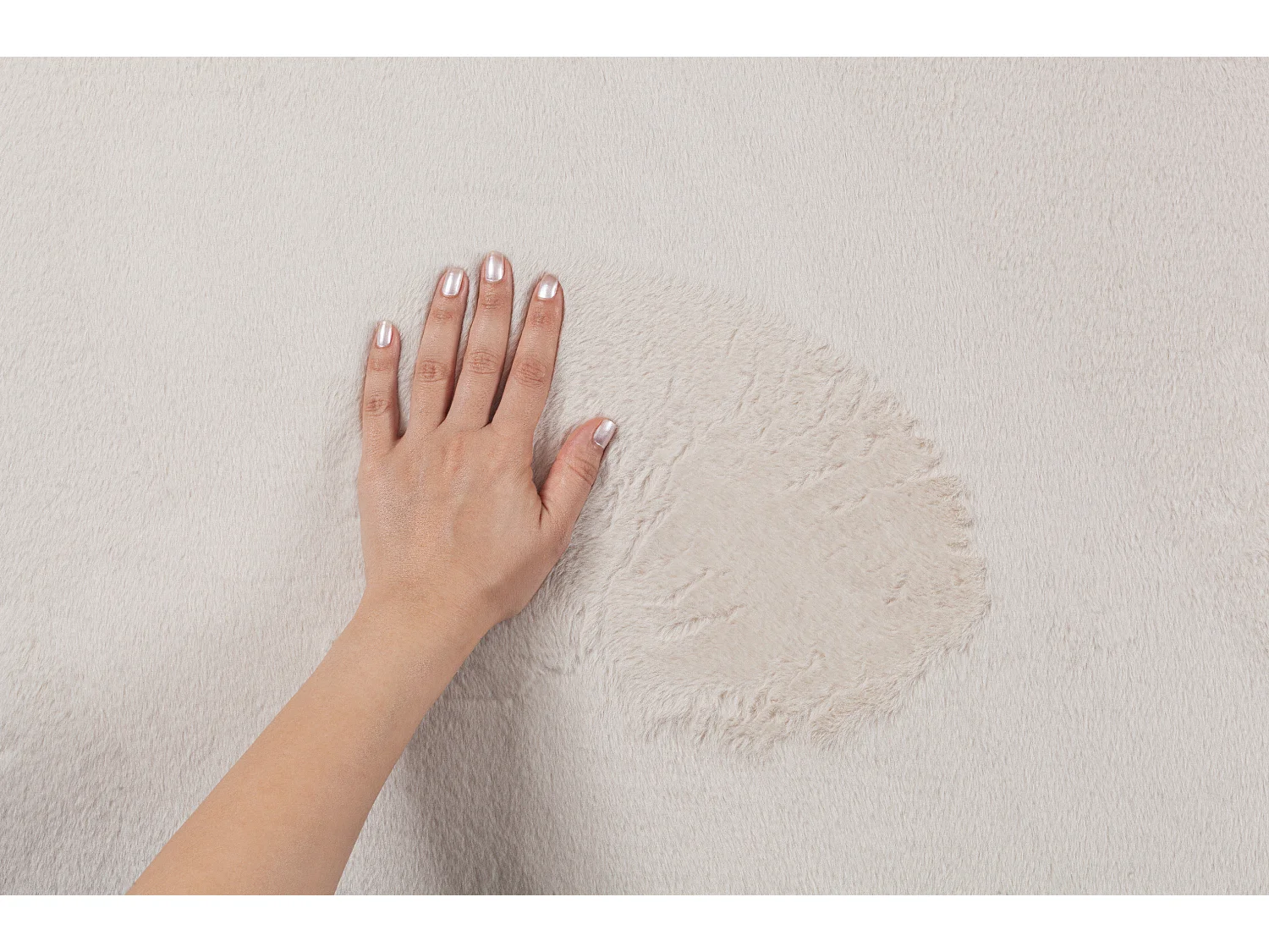 Tapis moderne fourrure chaud douillet lavable - Beige - 240 x 340 cm - COSY