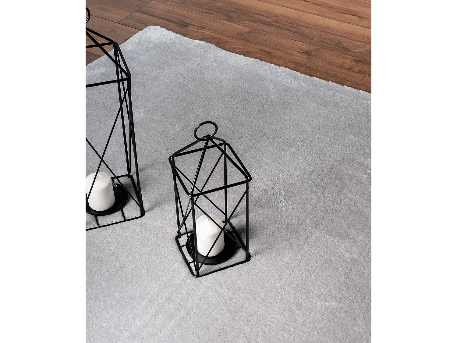 Tapis uni antidérapant lavable Gris - 160 x 160 cm Ronde - RELAX