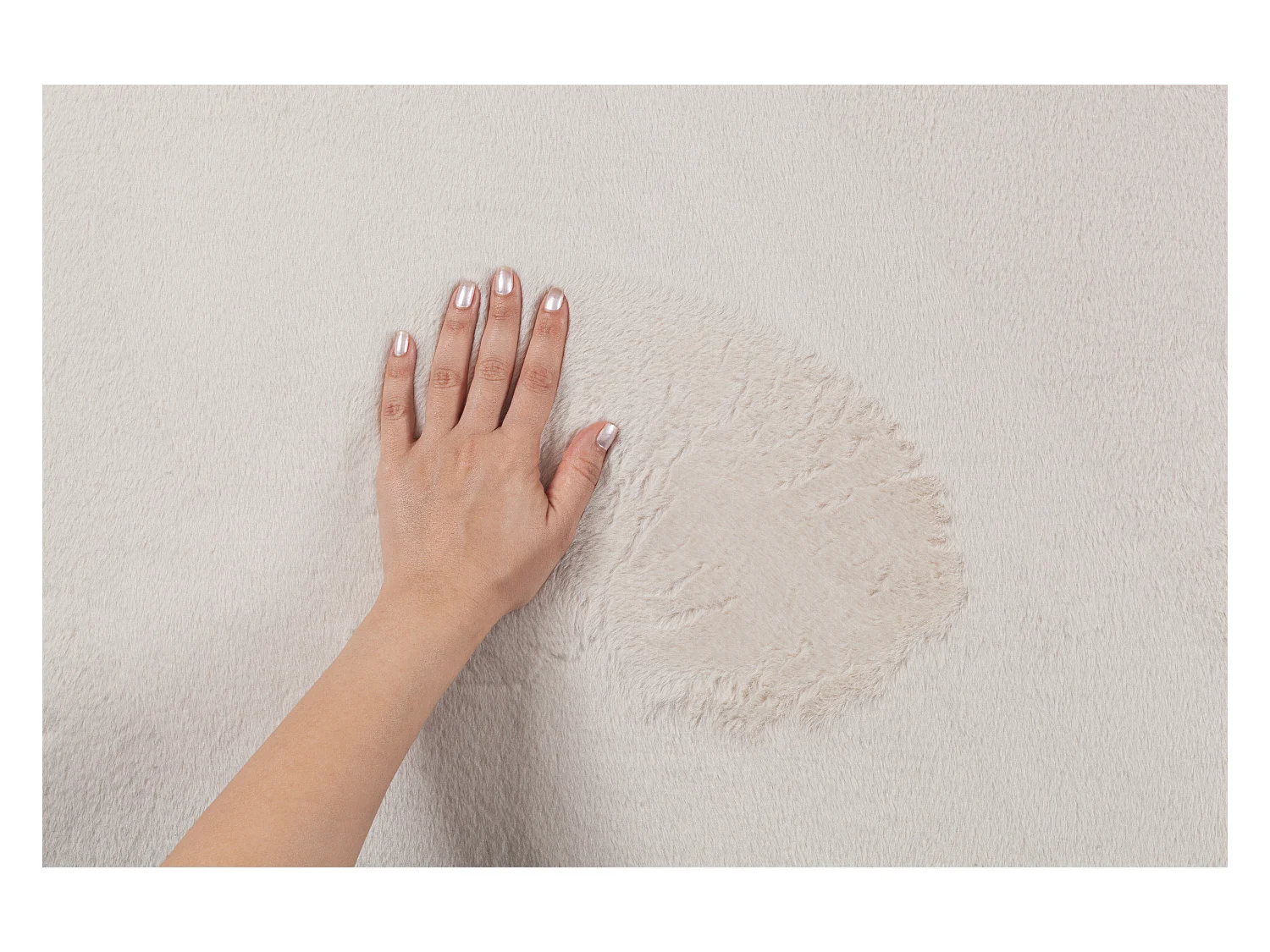 Tapis moderne fourrure chaud douillet lavable - Beige - 160 x 220 cm - COSY