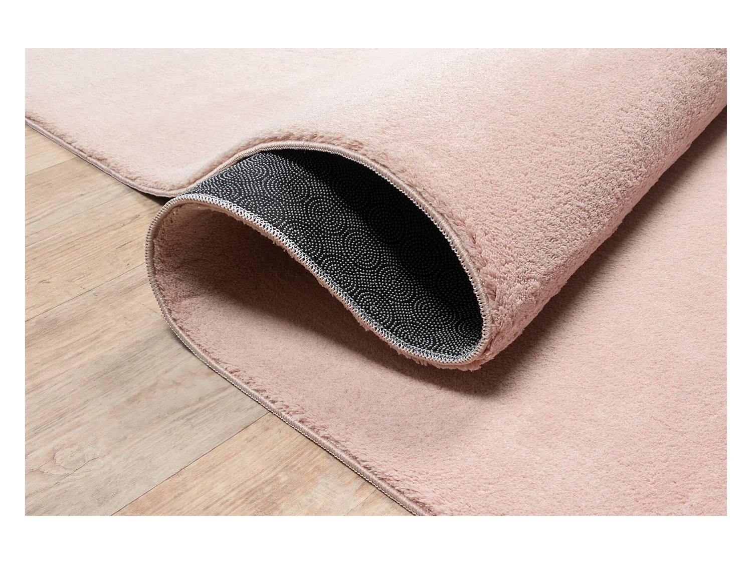 Teppich Kurzflor Waschbar Anti-Rutsch - Rosa - 200 cm Rund - RELAX