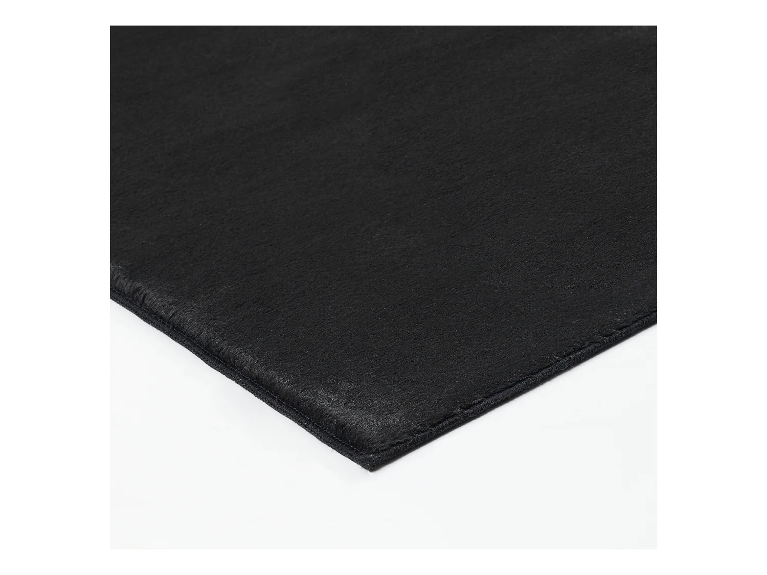 Tapis moderne fourrure chaud douillet lavable - Noir - 70 x 140 cm - COSY
