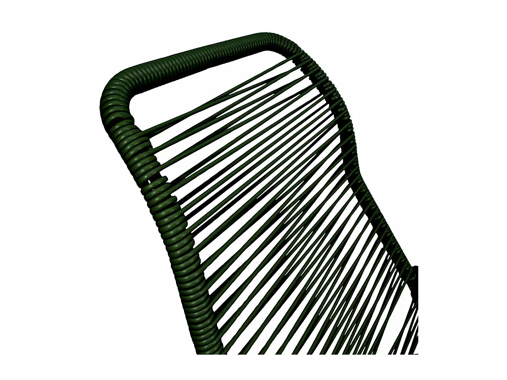 Tumbona reclinable con cuerda Lipari en PVC verde