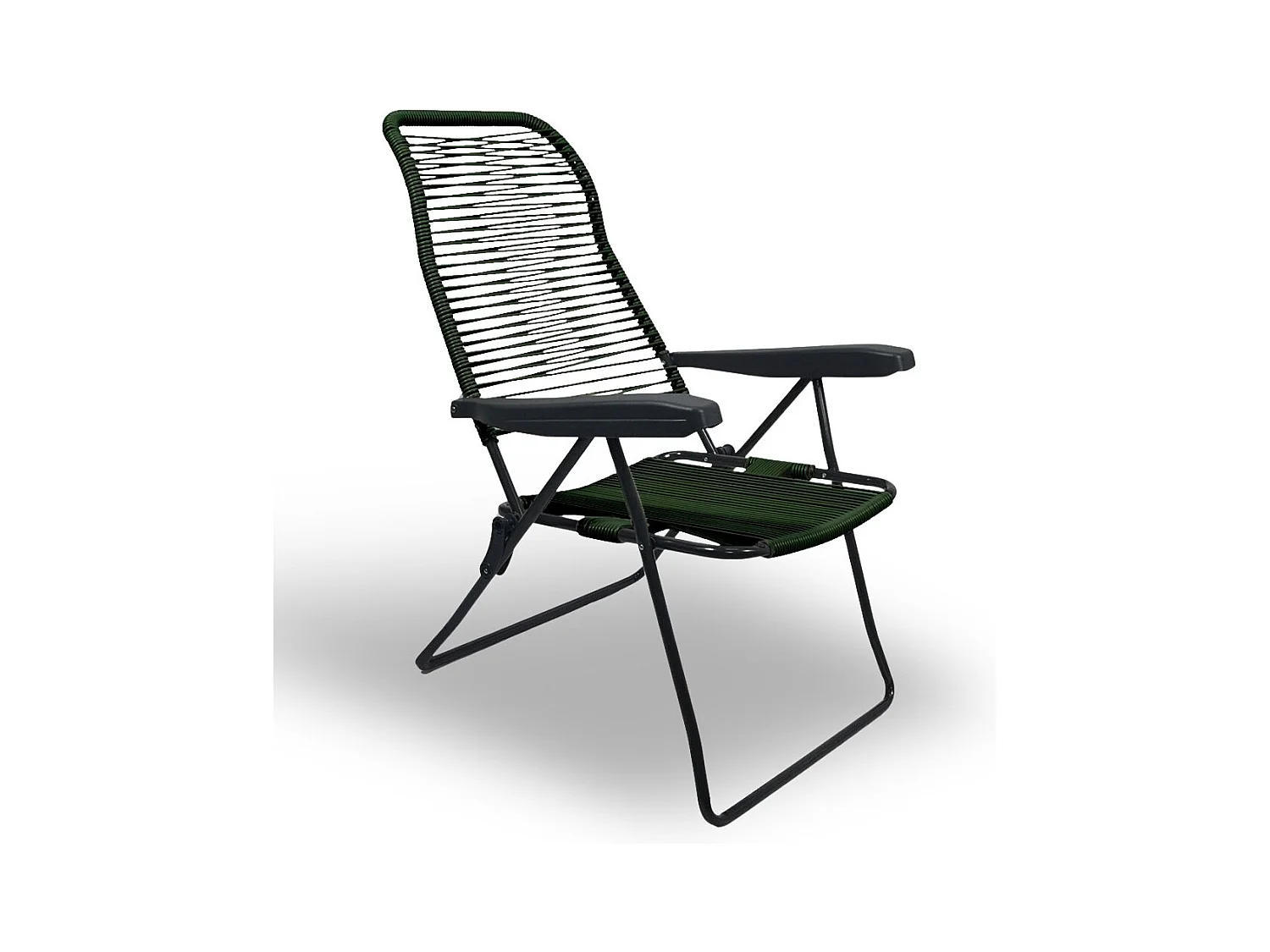 Chaise longue inclinable à cordon Lipari en PVC vert