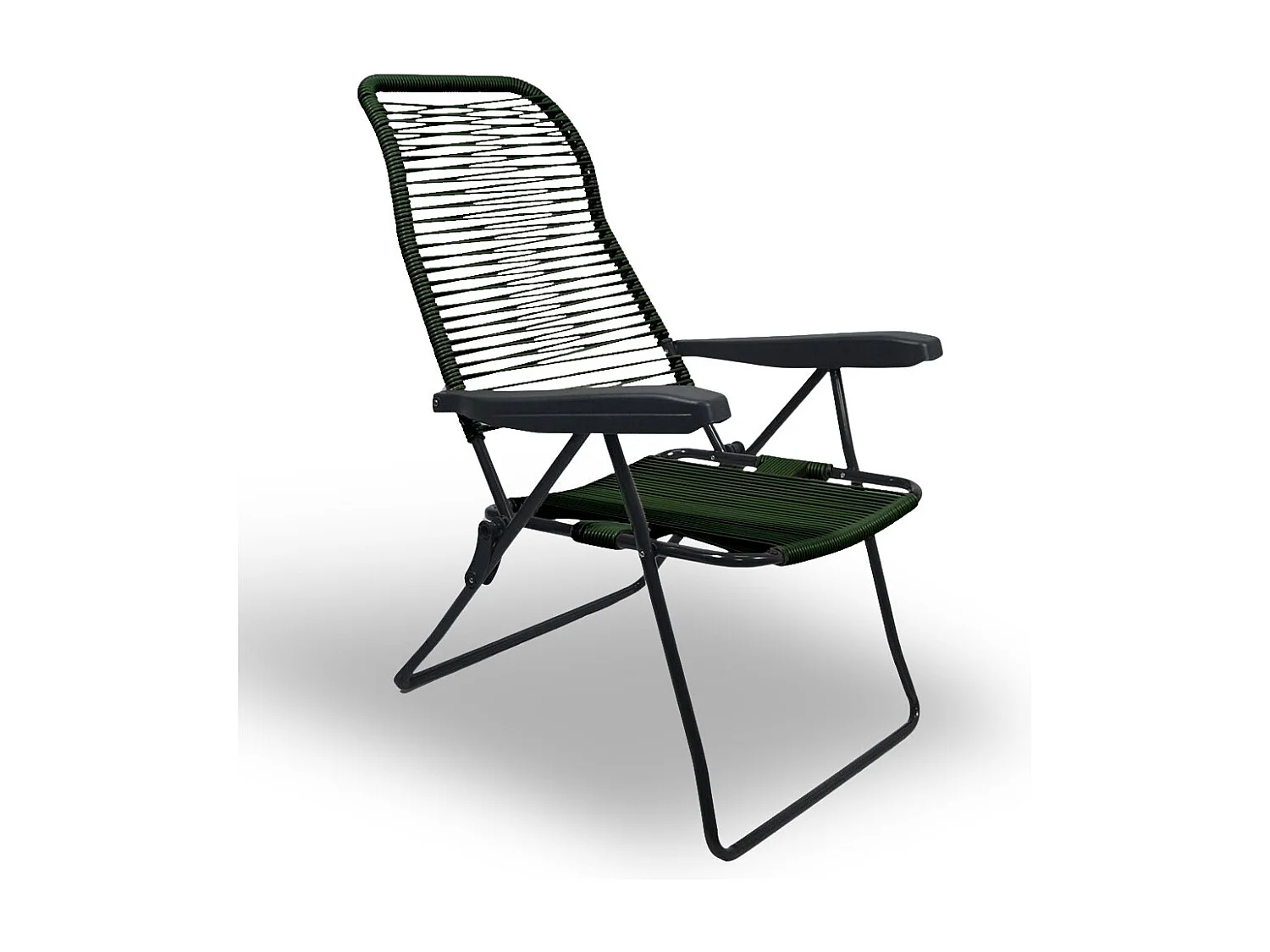 Chaise longue inclinable à cordon Lipari en PVC vert