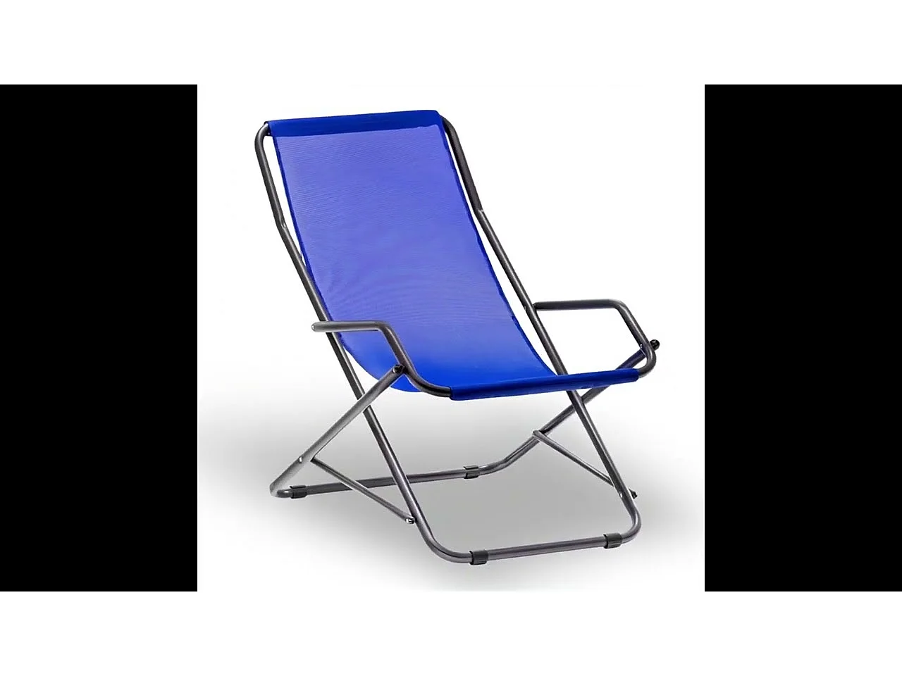 Chaise longue balancelle Creta en tube d'acier peint avec revêtement en PVC beige