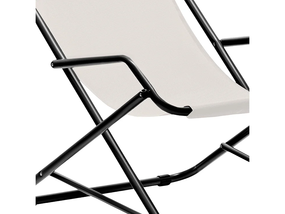 Chaise longue balancelle Creta en tube d'acier peint avec revêtement en PVC beige