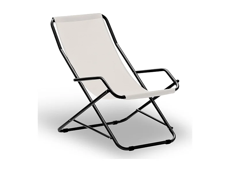 Creta schommelstoel gemaakt van geverfde stalen buis met beige PVC bekleding