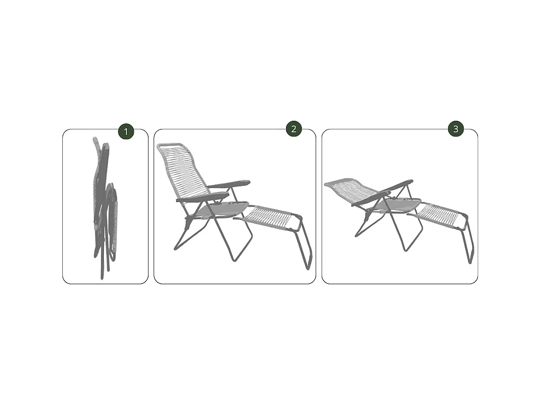 Tumbona reclinable con cuerda Lipari XL en PVC verde