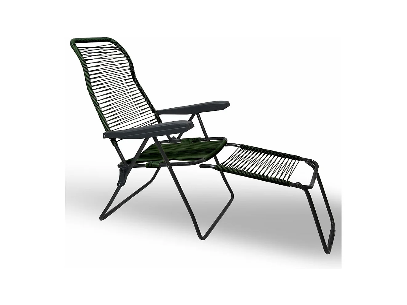 Chaise longue inclinable à cordon Lipari XL en PVC vert