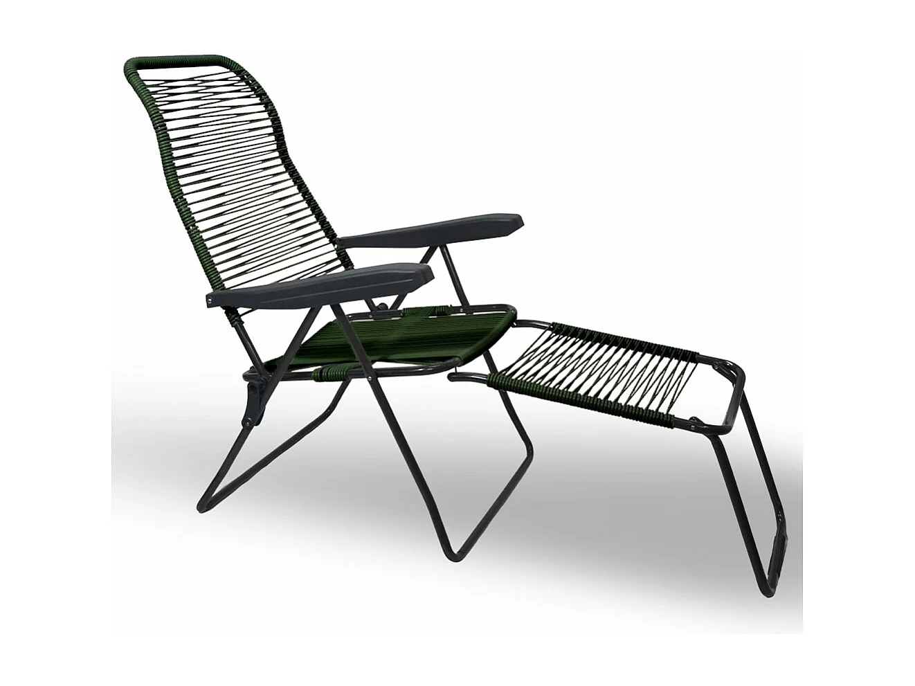 Chaise longue inclinable à cordon Lipari XL en PVC vert