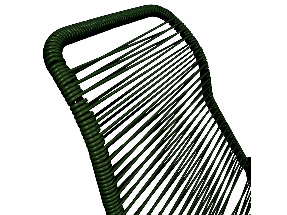 Chaise longue inclinable à cordon Lipari XL en PVC vert