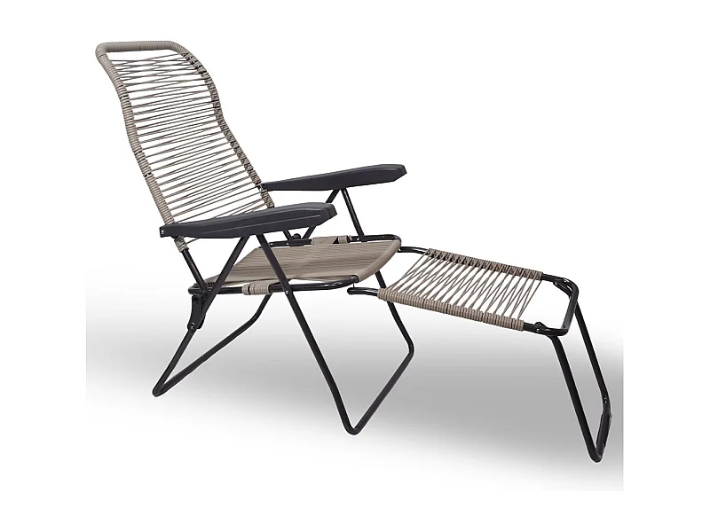 Sedia sdraio Lipari XL cordonata reclinabile in pvc grigio tortora