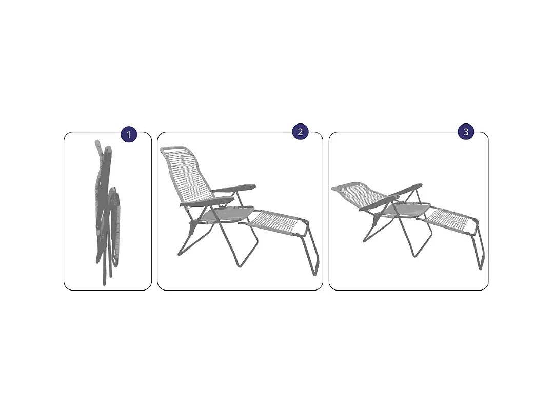 Sedia sdraio Lipari XL cordonata reclinabile in pvc blu