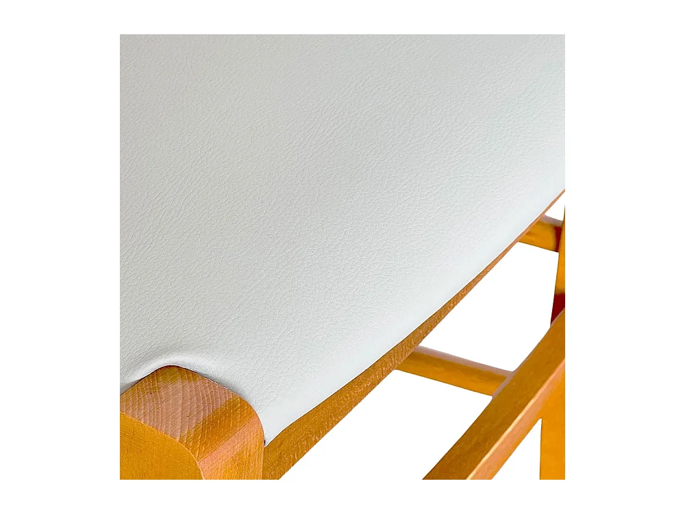 Chaise Venezia en bois de cerisier avec assise en simili cuir gris glacier