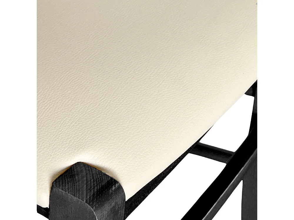 Chaise Venezia en bois de hêtre noir avec assise en similicuir beige