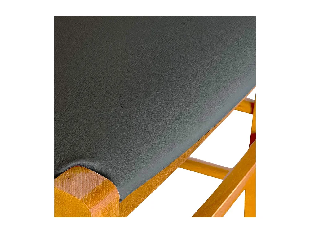 Silla Venezia en madera de cerezo con asiento de polipiel gris antracita