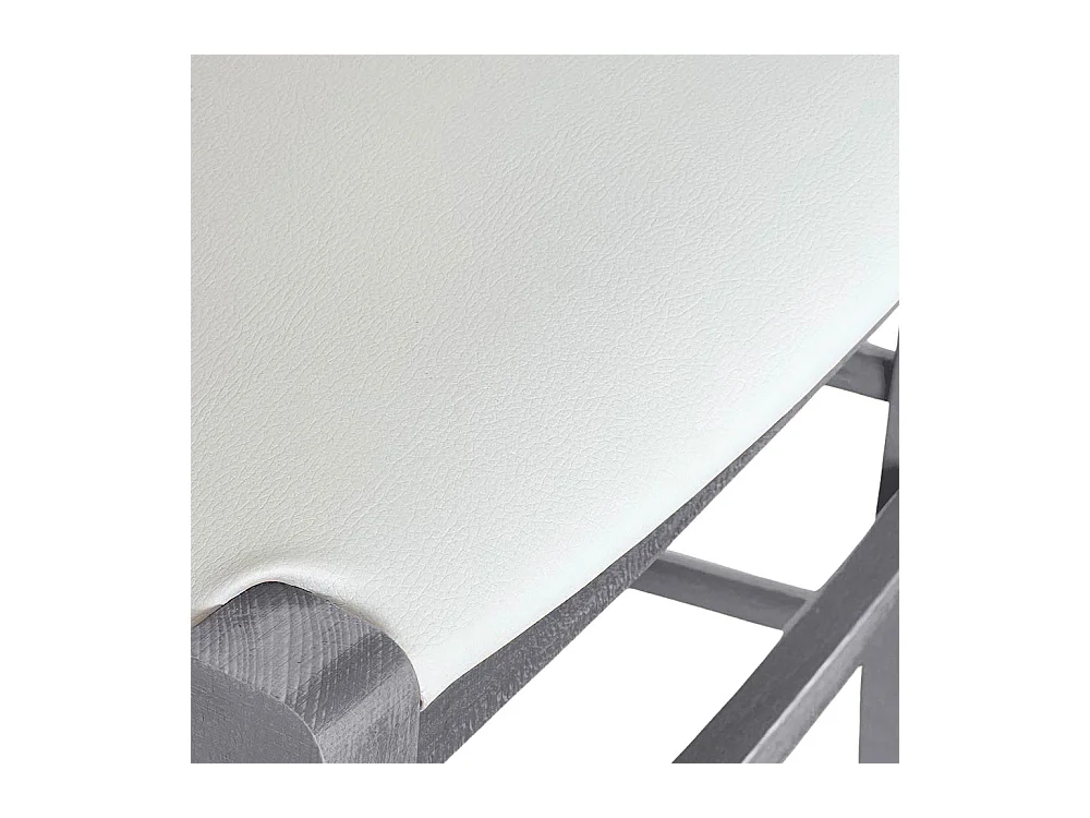 Chaise Venezia en bois gris avec assise en simili cuir gris glacier