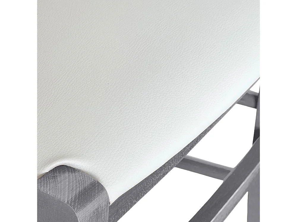 Chaise Venezia en bois gris avec assise en simili cuir gris glacier