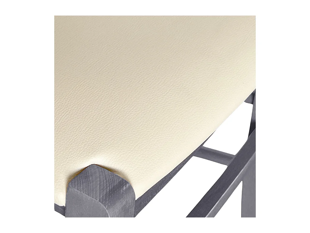 Sedia Venezia in legno di faggio grigio con seduta in similpelle color beige