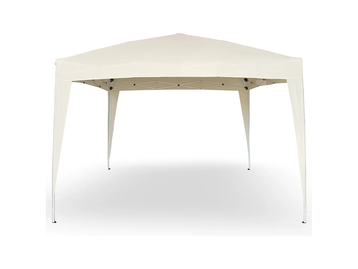 Gazebo Eden richiudibile 3 m x 3 m in ferro verniciato bianco con telo beige