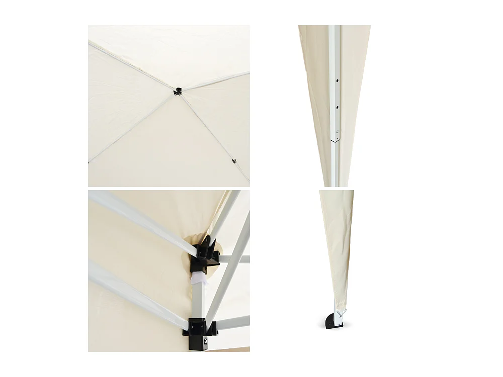 Gazebo Eden richiudibile 3 m x 3 m in ferro verniciato bianco con telo beige