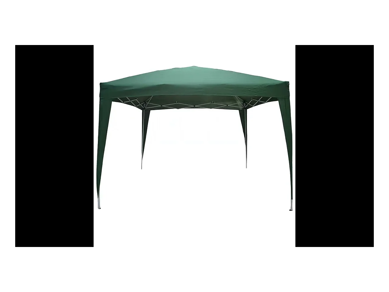 Gazebo pliable Eden 3m x 3m en fer peint blanc avec toile verte