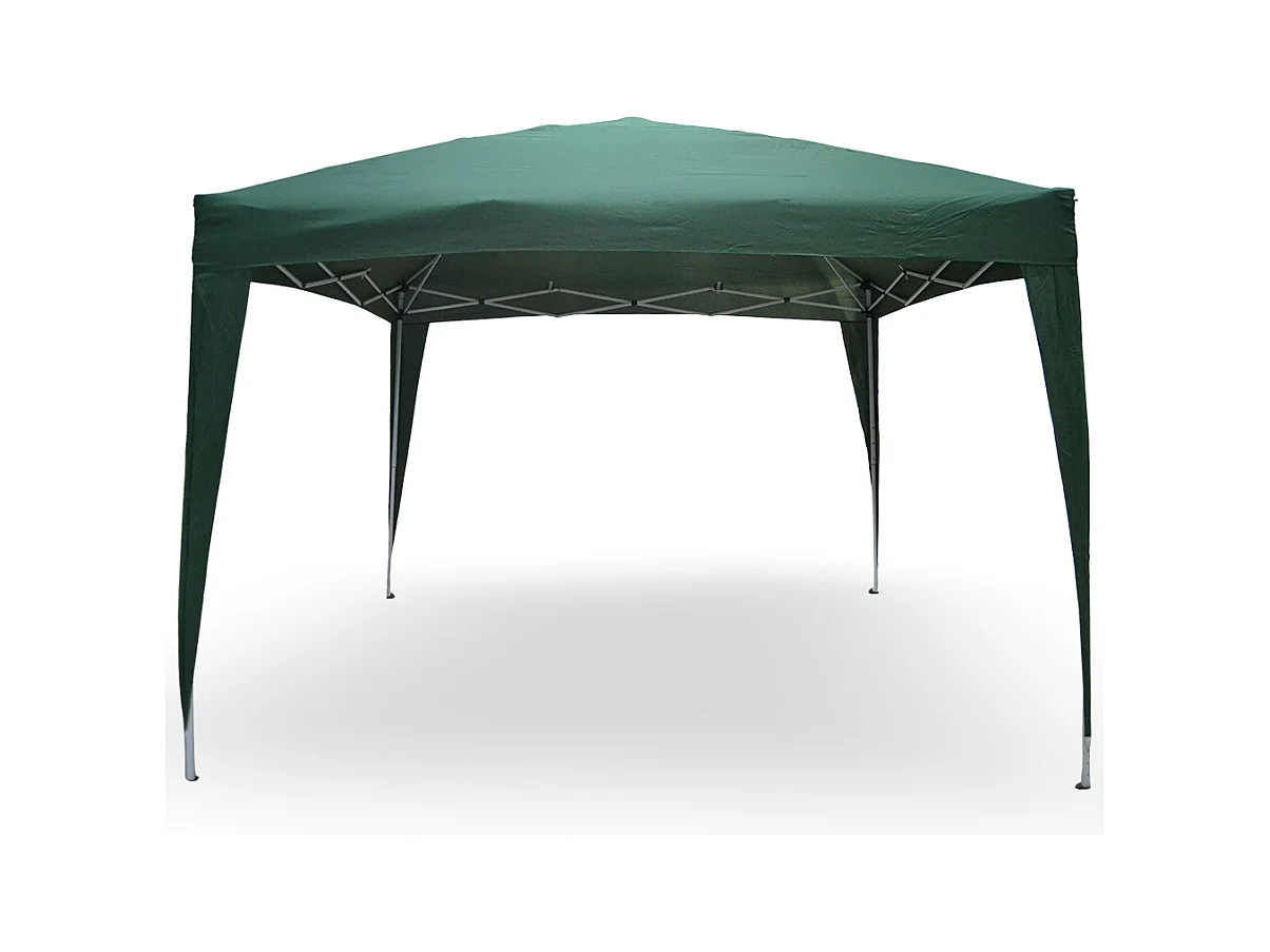 Gazebo Eden richiudibile 3 m x 3 m in ferro verniciato bianco con telo verde