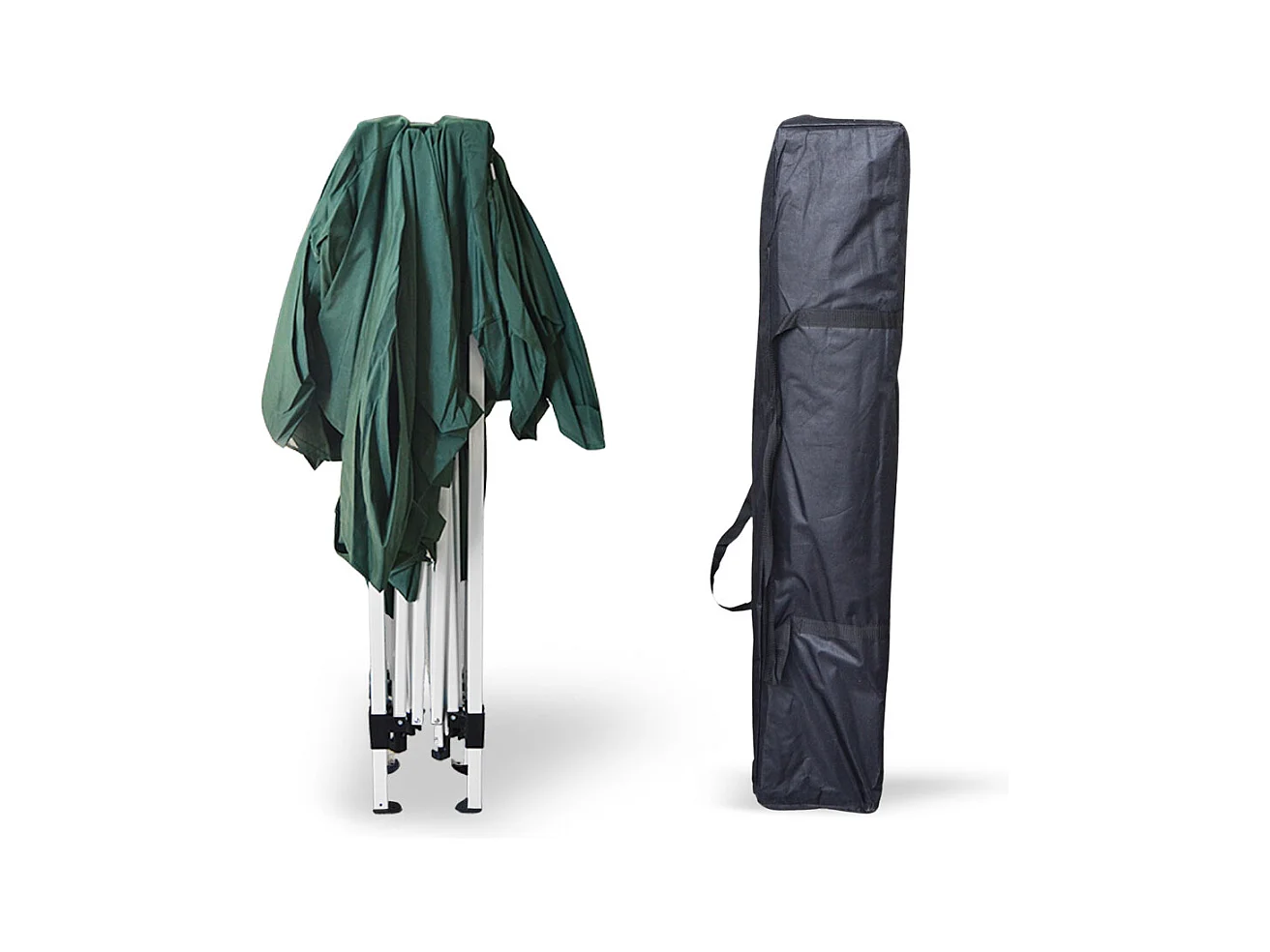 Gazebo Eden richiudibile 3 m x 3 m in ferro verniciato bianco con telo verde