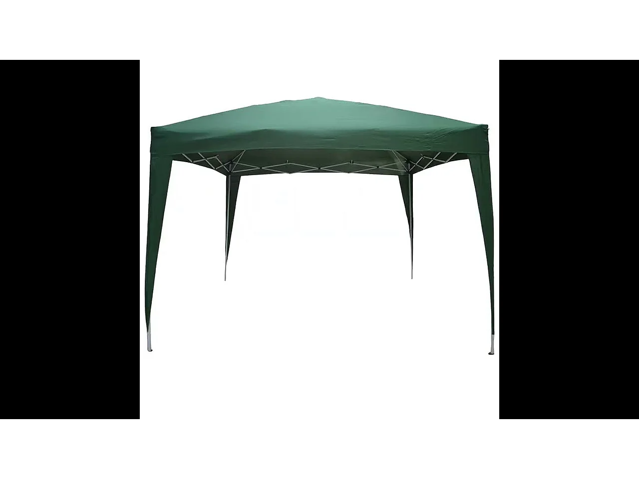 Eden 3m x 3m opvouwbare gazebo in wit geverfd ijzer met groen canvas