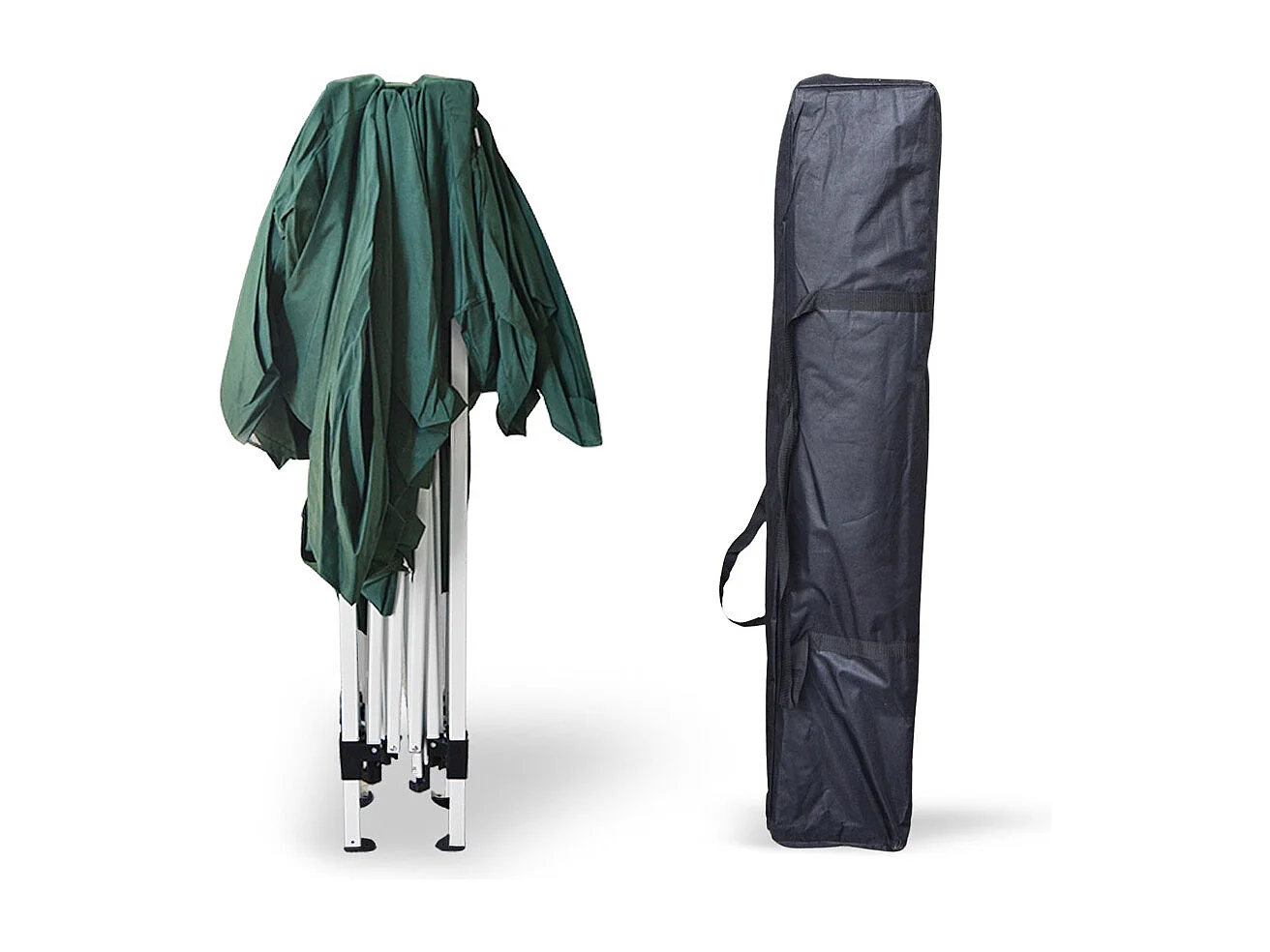 Eden 3m x 3m opvouwbare gazebo in wit geverfd ijzer met groen canvas