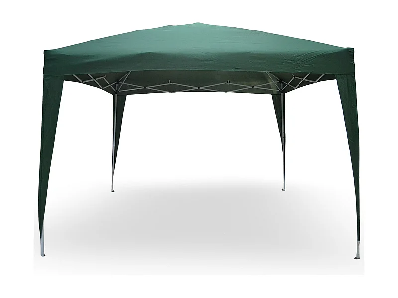 Eden 3m x 3m opvouwbare gazebo in wit geverfd ijzer met groen canvas
