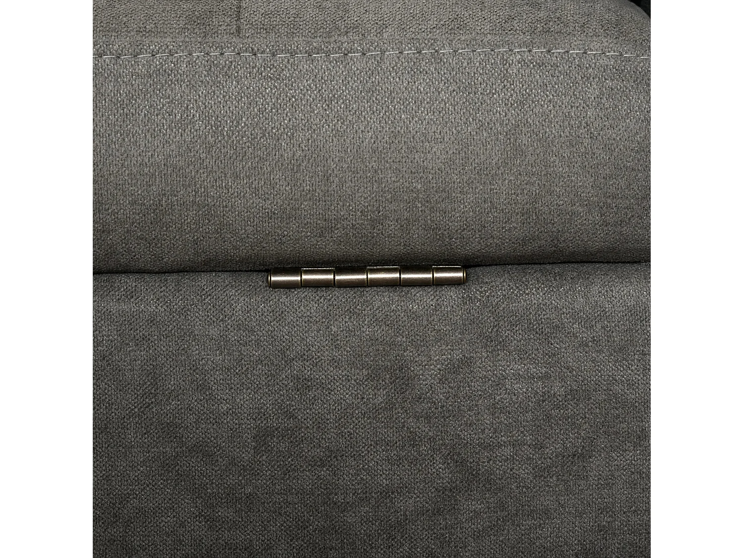 Divano a 3 posti in tessuto grigio con cuscini sfoderabili e contenitore - 166,5 cm - Legno di caucciù - Stile moderno