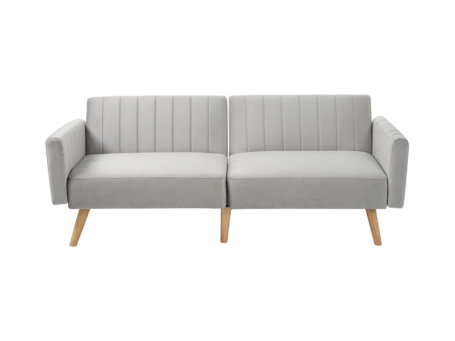 Divano trasformabile 2 in 1 con schienale regolabile, design minimalista, gambe in legno di caucciù, ideale per piccole camere da letto e dormitori